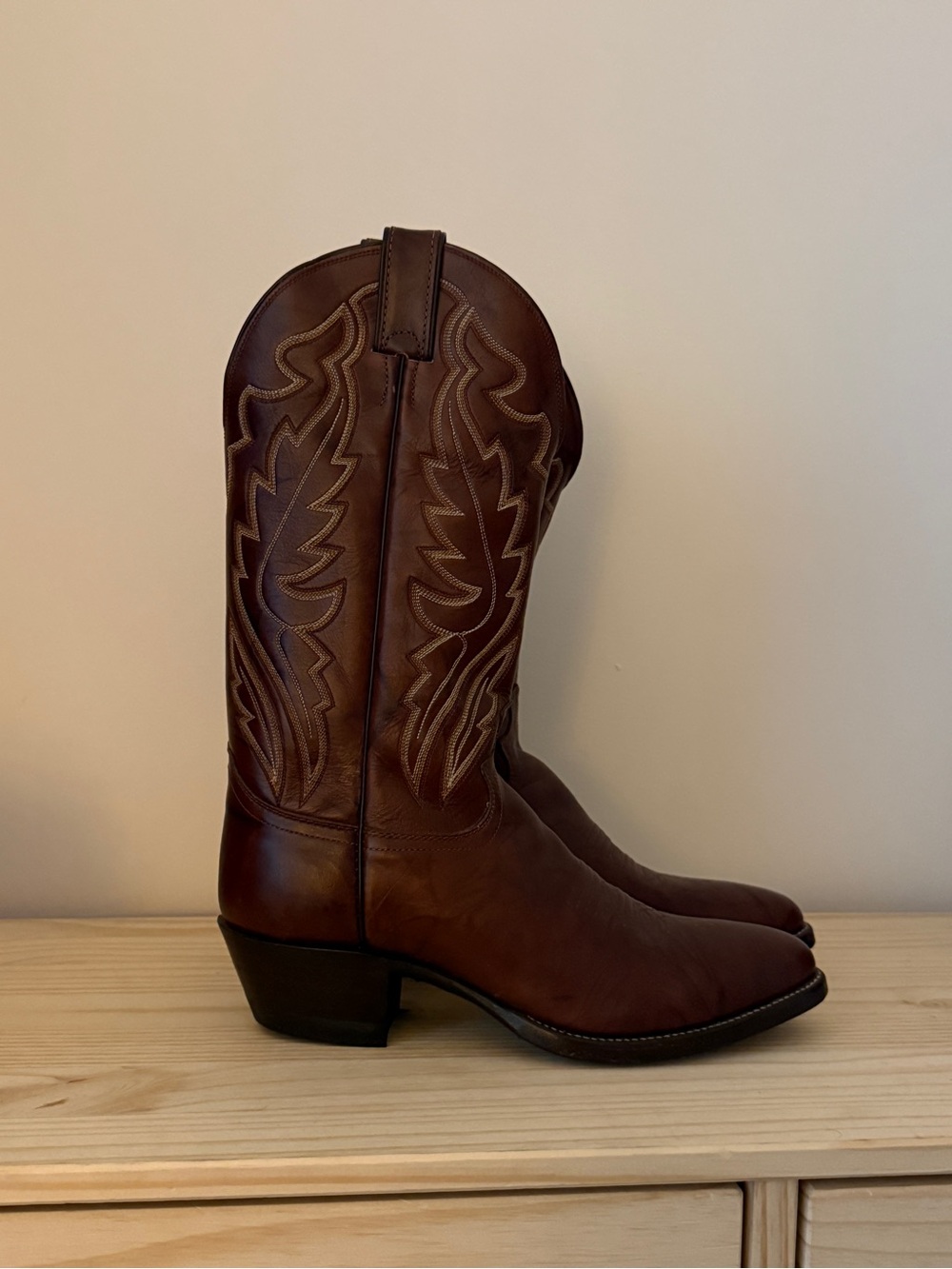 Justin Boots Men's Brown Leather Western Cowboy Boots NWOT